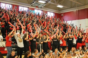 The seniors are spirited at the pep rally!