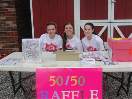 Raquel Brosh ’16 (left), Julia Wietryzchowski (middle) ‘16, and Katie Fox (right) ’16 