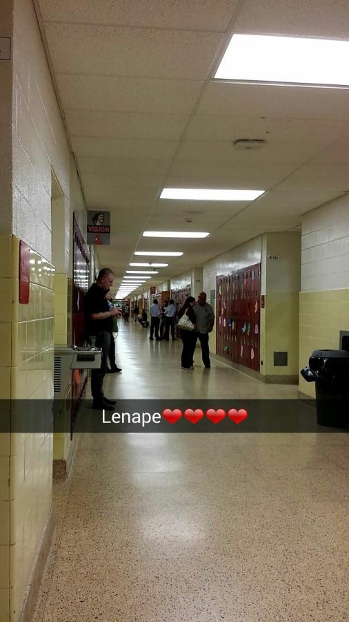 During Back to School Night in A-Hall of Lenape