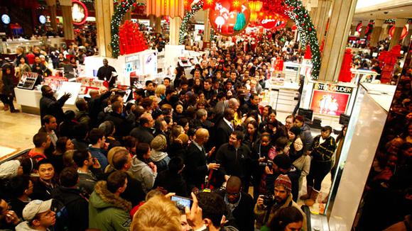 Enthusiastic Black Friday Shoppers 