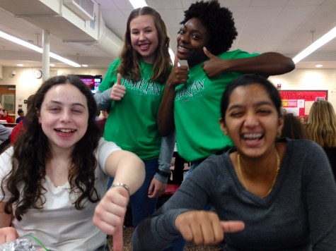 Julia Zak ('18) (top left), Imani Burton ('18) (top right), Becky Michnowski ('18) (bottom left), and Nivi Ramalingam ('18) (bottom right) all sharing opinions
