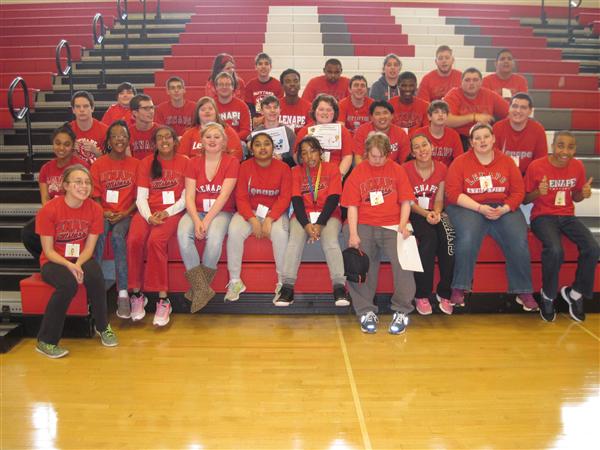 Lenape Special Education Students pose for a picture at the Wii Tournament