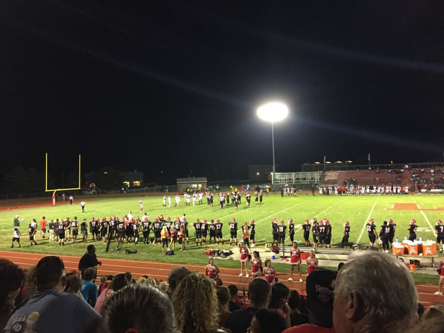 Lenape Indians celebrate their victory in this seasons opener